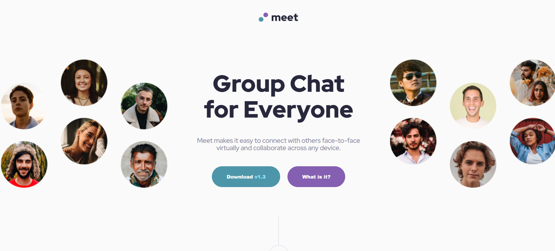 A preview of the Meet website